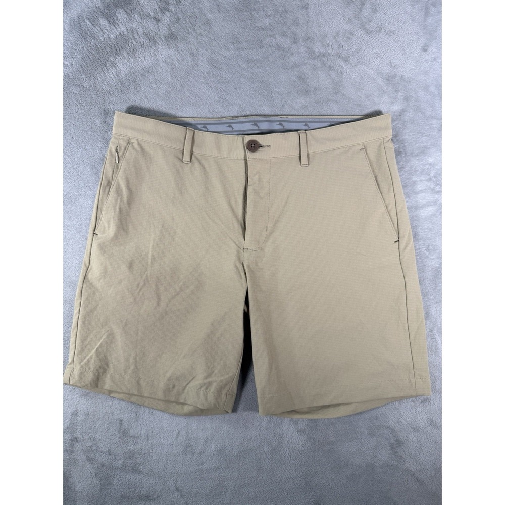 Tommy Bahama Shorts Mens 34 Tan Nylon Blend Ripstop Golf 8" Chino